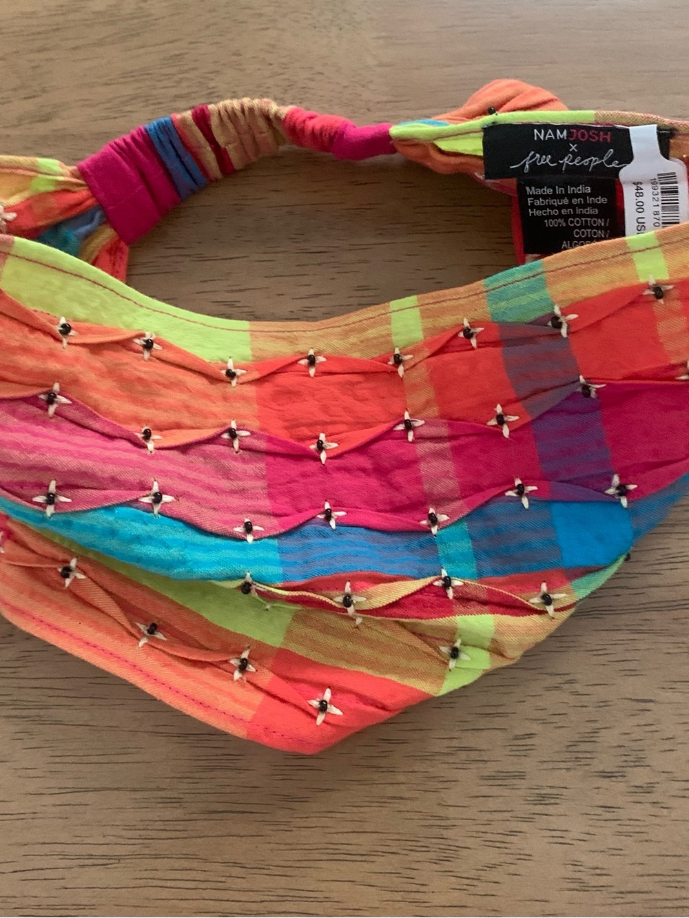 NWT Free People NamJosh Plaid wide headband